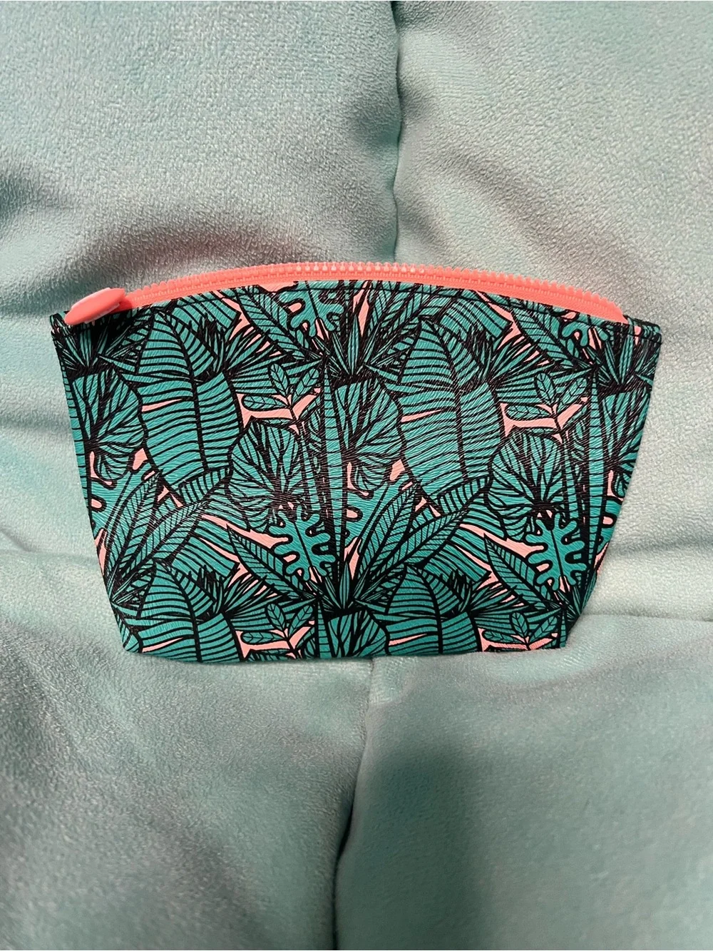 ipsy Pink Glitter, Green Glitter & Teal Patterned Cosmetic Pouch Trio
